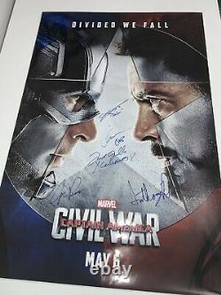 24x36 Chris Evans & Russo Brothers Autographed Captain America Civil War Poster