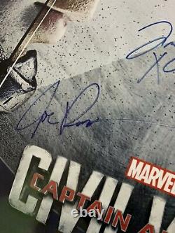 24x36 Chris Evans & Russo Brothers Autographed Captain America Civil War Poster