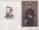 2 Civil War Cdvs Same Officer Ross 4th Wisconsin Cavalry Nice Armed Photo