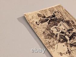 (2) Civil War CDV Photographs Mathew Brady Album Gallery Servant Confederate Gun