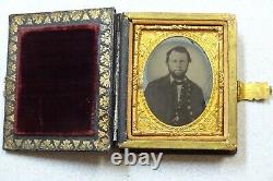 (2) Civil War Soldier 1/9 Ambrotype Repaired Cases