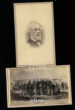 2 HTF CDVS Robert E. Lee & Staff Civil War Confederate General 1860s Brady