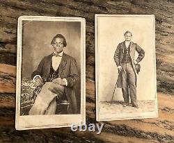 2 Remarkable 1860s CDV Photos African American Men in Nevada Civil War Tax Stamp