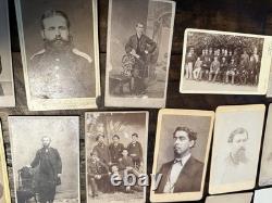 38 MEN & BOYS Lot of CDV Photos Civil War Era & Later