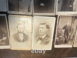 38 MEN & BOYS Lot of CDV Photos Civil War Era & Later