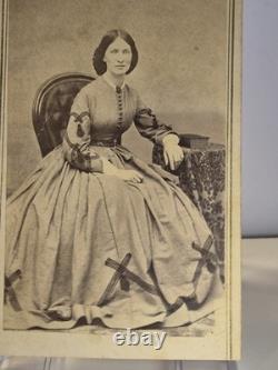 3 Cent Georgia Washington Stamp On Back Of Civil War Photo Of Woman