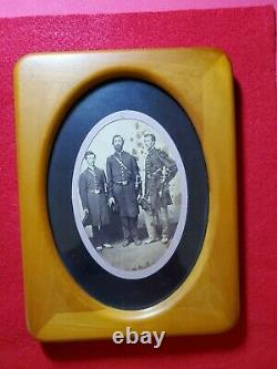 3 Civil War Officers Albumen Image