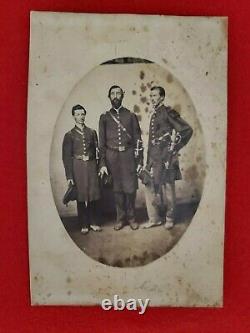 3 Civil War Officers Albumen Image