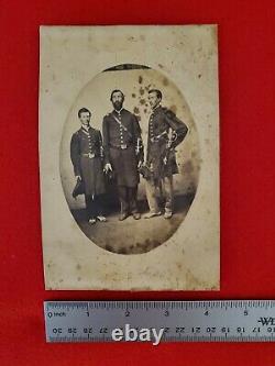 3 Civil War Officers Albumen Image