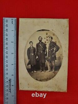 3 Civil War Officers Albumen Image