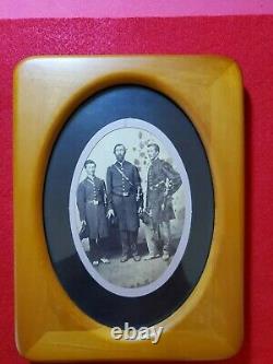 3 Civil War Officers Albumen Image