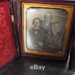  3 Tintype photographs in cases / frames names on some of them civil war