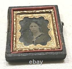 4 Antique Vintage Civil War Era Daguerreotype Gold Filled Case Photo Frame