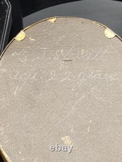 4 Vintage Tintype Soldier Military Family Pics Mat/Glass/Frame Case's 1855-1875