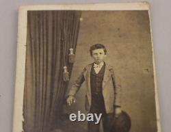 56 Antique 1800s Civil War Era Photos CDV Tin Cabinet Abe Lincoln+ Leather Album