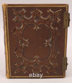 56 Antique 1800s Civil War Era Photos CDV Tin Cabinet Abe Lincoln+ Leather Album