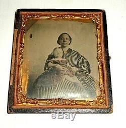 6th. P. Ambrotype African American Black Nanny White Baby Slave Civil War Era