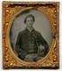 6th Plate Ambrotype Of Civil War Confederate Infantry Soldier (blue Tinting) Sc