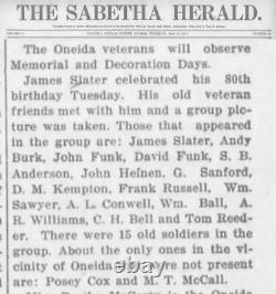 7161-1912 Civil War vets birthday reunion photo at Oneida KS 15 veterans id'd