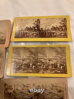 780 SIX STEREOVIEWS PHOTOS BATTLE OF GETTYSBURG Meades HQ PICKETTS CHARGE