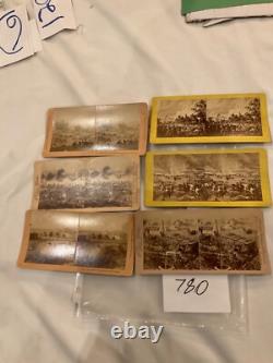 780 SIX STEREOVIEWS PHOTOS BATTLE OF GETTYSBURG Meades HQ PICKETTS CHARGE