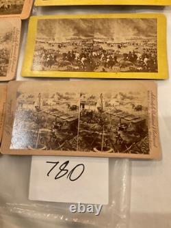 780 SIX STEREOVIEWS PHOTOS BATTLE OF GETTYSBURG Meades HQ PICKETTS CHARGE