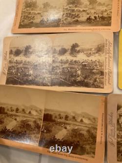 780 SIX STEREOVIEWS PHOTOS BATTLE OF GETTYSBURG Meades HQ PICKETTS CHARGE