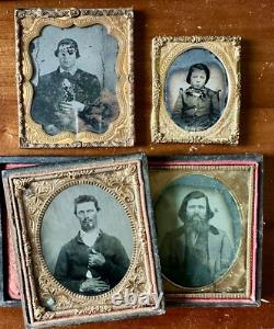 AMBROTYPE PHOTO LOT CALIFORNIA ESTATE CIVIL WAR SOLDIER GOLD MINER 1860s STAMP