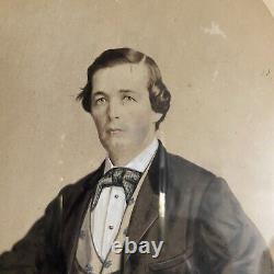 ANTIQUE 1860's Civil War Era Gentleman Portrait Photograph by BROADBENT & CO PA