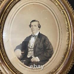 ANTIQUE 1860's Civil War Era Gentleman Portrait Photograph by BROADBENT & CO PA