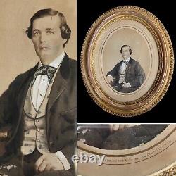 ANTIQUE 1860's Civil War Era Gentleman Portrait Photograph by BROADBENT & CO PA