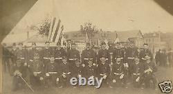 ANTIQUE 19th CENTURY SOLDIERS SV CIVIL WAR SON MANCHESTER NH AMERICAN FLAG PHOTO