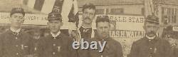 ANTIQUE 19th CENTURY SOLDIERS SV CIVIL WAR SON MANCHESTER NH AMERICAN FLAG PHOTO