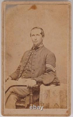 ANTIQUE CDV 1860s CORPORAL UNION CIVIL WAR SOLDIER IN UNIFORM NEW YORK TAX STAMP