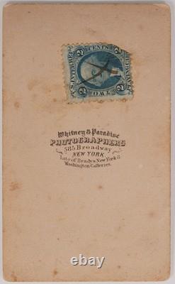 ANTIQUE CDV 1860s CORPORAL UNION CIVIL WAR SOLDIER IN UNIFORM NEW YORK TAX STAMP