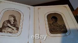 Antique CIVIL War Period Album CDV Cardtes De Visite & Tin Types, 39 Photo's