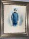 Antique Framed Civil War Soldier In Pastel With Weapon No Id 21x25