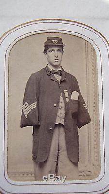 ANTIQUE Photo ALBUM Tintypes CDVs FAMILY Civil WAR Soldiers AMERICAN NY