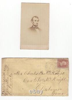 Abe Lincoln CDV Photo With 1862 CIVIL War Dated Cover And Handling Instructions