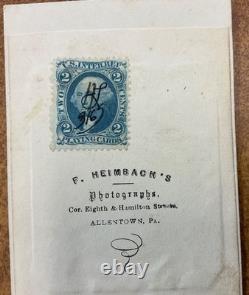 Abraham Lincoln Real Photo CDV R11c revenue stamp, Heimbach's photographer 1865