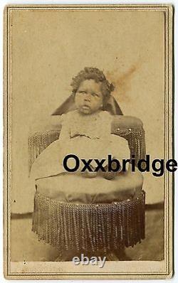 African American Child CDV 1860 Civil War Era Black Baby Infant Toddler