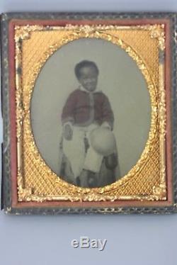 African American Civil War ID Tinted Freed Slave Black Ambrotype Photograph