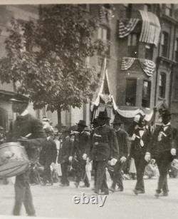 African American Civil War Veterans GAR Parade Band & Flags 5 Vintage Photos