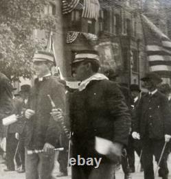 African American Civil War Veterans GAR Parade Band & Flags 5 Vintage Photos