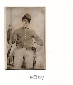 African American In Uniform With Rifle Civil War CDV