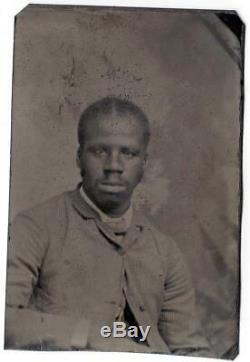 African Slave Antique Tintype Photograph / CIVIL War / Black Americana Slavery