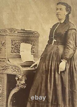 Alexander Gardner Washington DC Civil War Era Lovely Woman & Organ Antique Photo