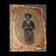 Amazing Armed Civil War Soldier Holding Knife! 1/6 Tintype Photo Neff's Patent