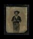 Amazing Armed Civil War Soldier Holding Knife! 1/6 Tintype Photo Neff's Patent