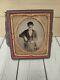 American Civil War Soldier Veteran Tintype Photo In Patriotic Half Case
